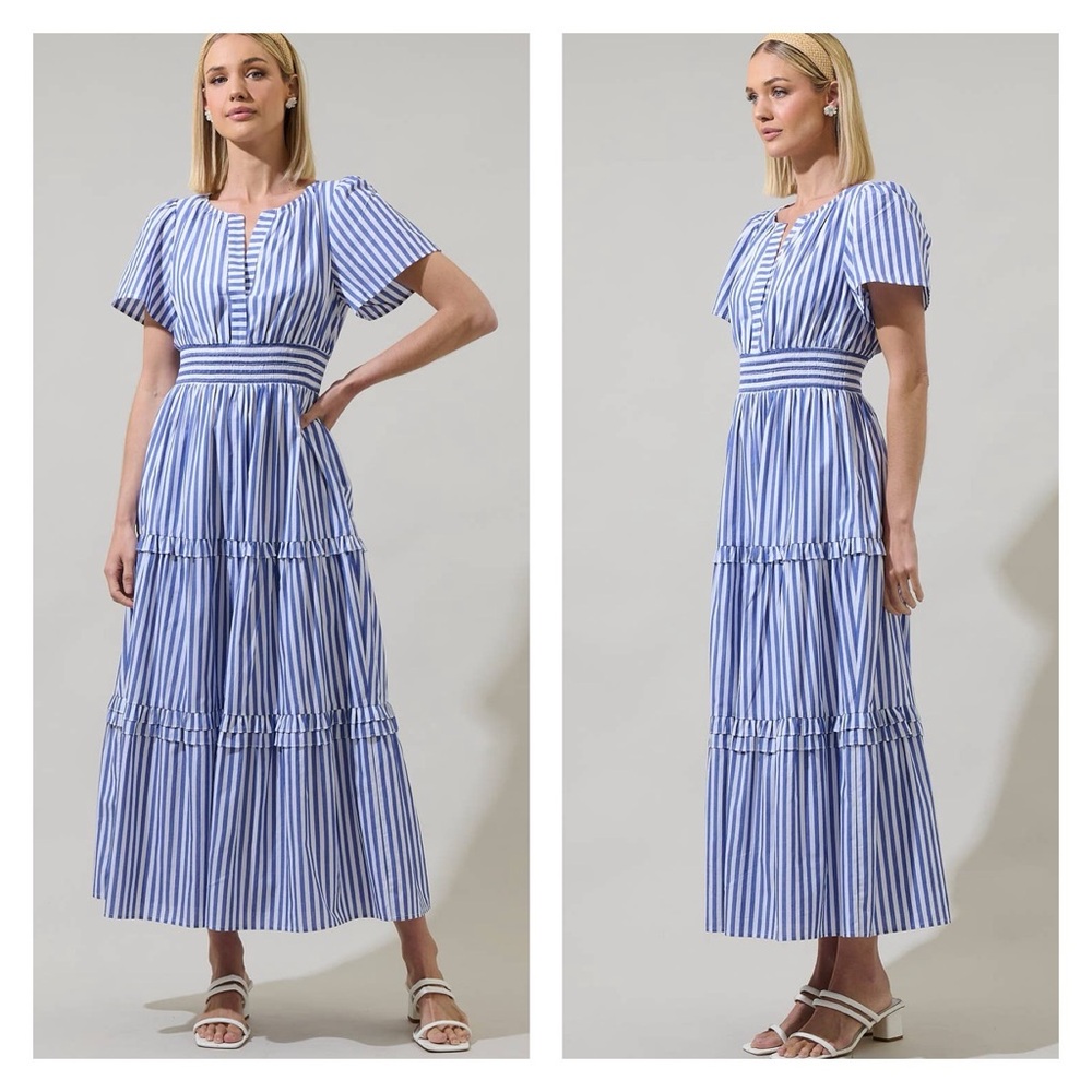 Palmer Striped Maxi Dress by Sugarlips